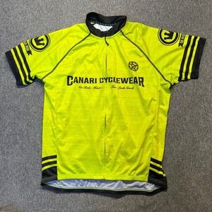 Canari Cyclewear Men's Neon Yellow Cycling Jersey Go Ride Fun Look Good M